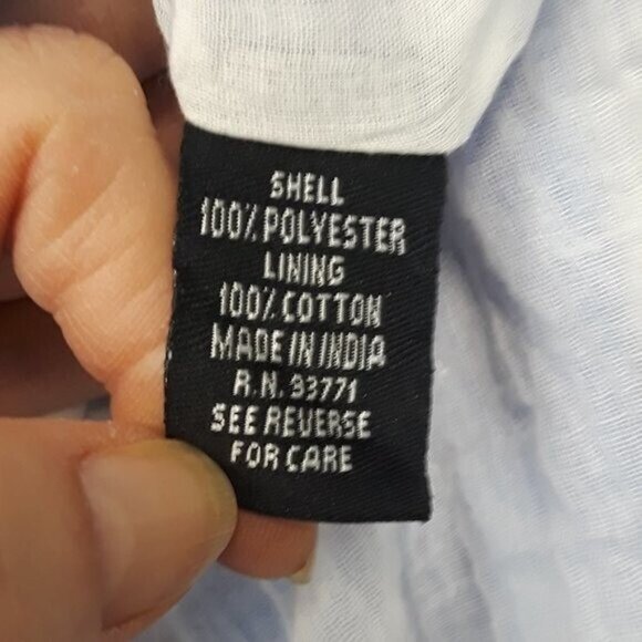 Kaktus Womens BOHO Tunic Top Small Blue Tie Dye Sleeveless Pleated Beach - Picture 6 of 7